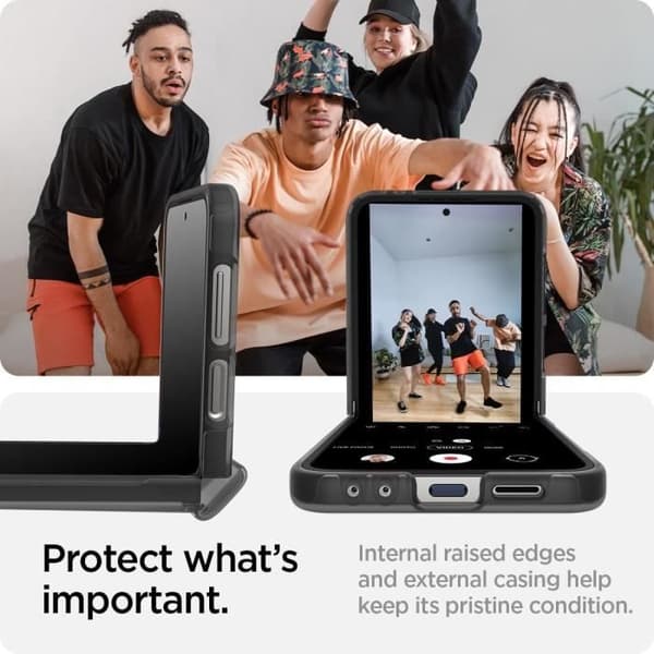 Coque - Spigen - Ultra Hybrid Pro - Kompatibel med Samsung Galaxy Z Flip 6 - Frostgrå - Dubbel lager