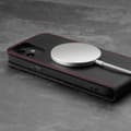 Miniatyrbild 4 av 4: TORRO Flip-fodral kompatibelt med iPhone 12 och iPhone 12 Pro Hölster med vertikal öppning i äkta läder av hög kvalitet med MagSa