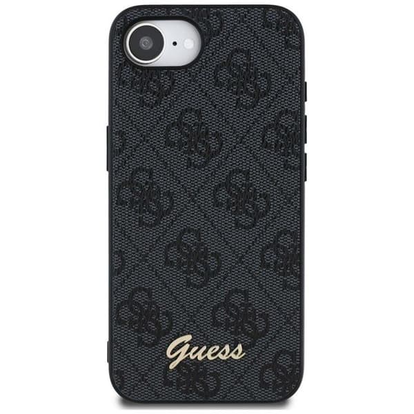 Coque Guess 4G med MagSafe-logga för iPhone 16e (svart)