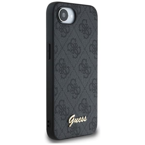 Coque Guess 4G med MagSafe-logga för iPhone 16e (svart)