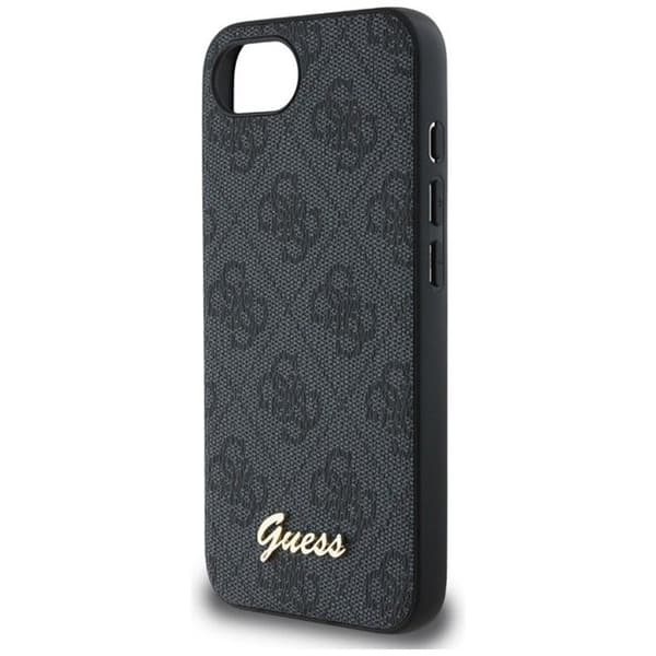Coque Guess 4G med MagSafe-logga för iPhone 16e (svart)