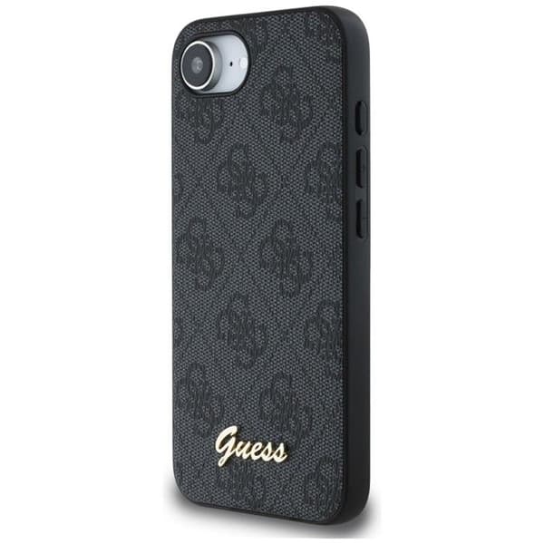 Coque Guess 4G med MagSafe-logga för iPhone 16e (svart)
