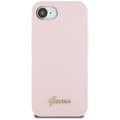 Miniatyrbild 3 av 6: Coque Guess i silikon med metall MagSafe-logotyp för iPhone 16e (rosa)