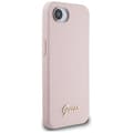Miniatyrbild 4 av 6: Coque Guess i silikon med metall MagSafe-logotyp för iPhone 16e (rosa)