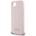 Miniatyrbild 6 av 6: Coque Guess i silikon med metall MagSafe-logotyp för iPhone 16e (rosa)