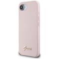 Miniatyrbild 2 av 6: Coque Guess i silikon med metall MagSafe-logotyp för iPhone 16e (rosa)