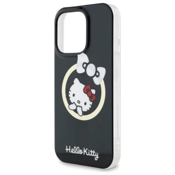 Coque för iPhone 16 Pro - Hello Kitty Hardcase IML Fun Bow MagSafe (HKHMP16LHFFLFLBK) - Svart