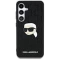 Miniatyrbild 3 av 6: Skinnfodral med monogram Karl Lagerfeld och Karl Head-logotyp för Samsung Galaxy S25+ (svart)
