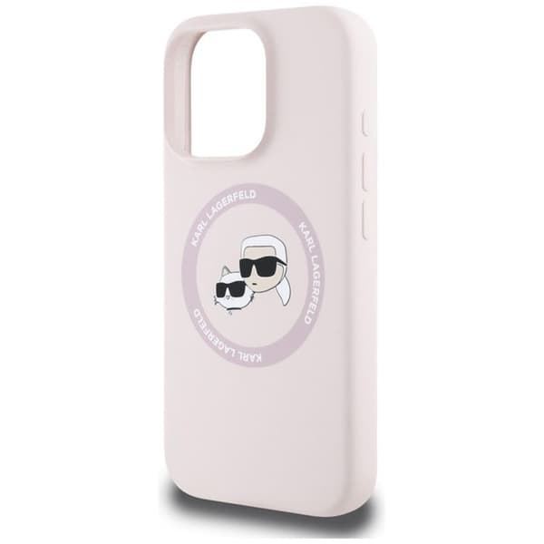 Coque för iPhone 16 Pro Max - Karl Lagerfeld Silicone MagSafe (KLHMP16XSKCHTCP) - Karl&Choupette Huvud Rosa