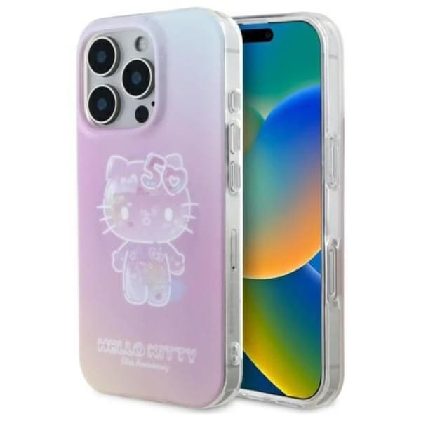 Coque för iPhone 16 Pro Max - Hello Kitty Hardcase IML Hello Kitty 50-årsjubileum MagSafe (HKHMP16XH50AP) - Rosa