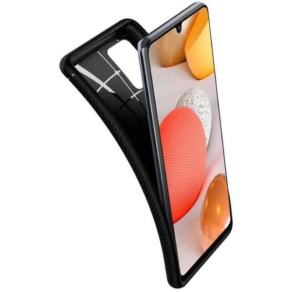 Coque - Spigen - Rugged Armor - Kompatibel med Samsung Galaxy A42 - Halkfri - Silikon