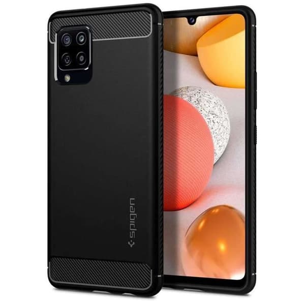 Coque - Spigen - Rugged Armor - Kompatibel med Samsung Galaxy A42 - Halkfri - Silikon