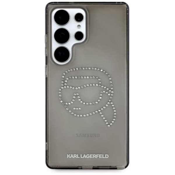 Coque för Samsung Galaxy S25 Ultra (svart) Karl Lagerfeld strass Karl Head-logotyp