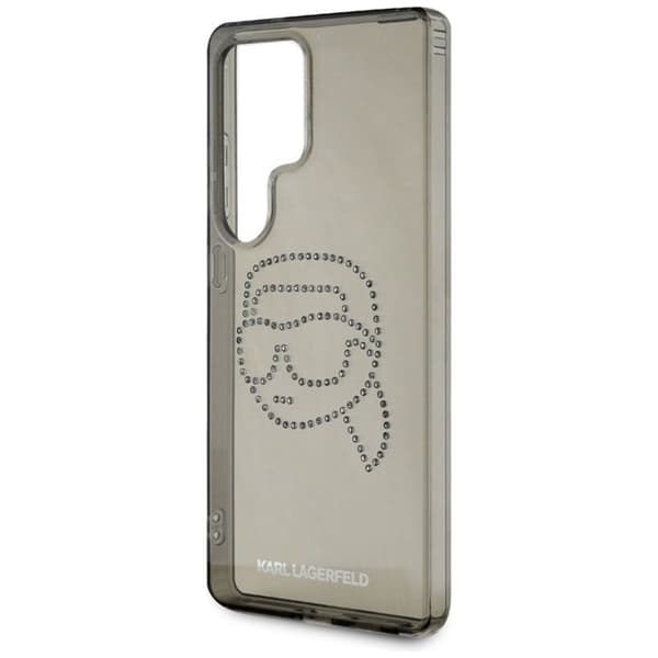 Coque för Samsung Galaxy S25 Ultra (svart) Karl Lagerfeld strass Karl Head-logotyp