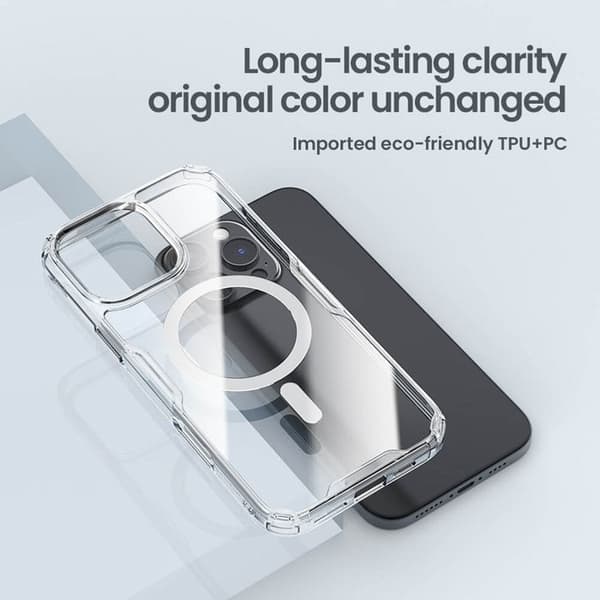 Coque för iPhone 16 Pro Nature TPU Pro Magnetic Case - Nillkin - BlåAktiv