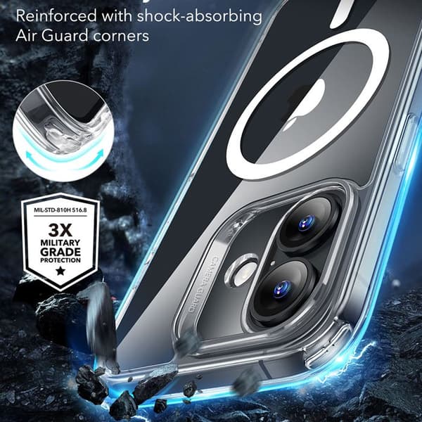 Coque pour iPhone 16 Plus - ESR Classic Hybrid HaloLock - Transparent