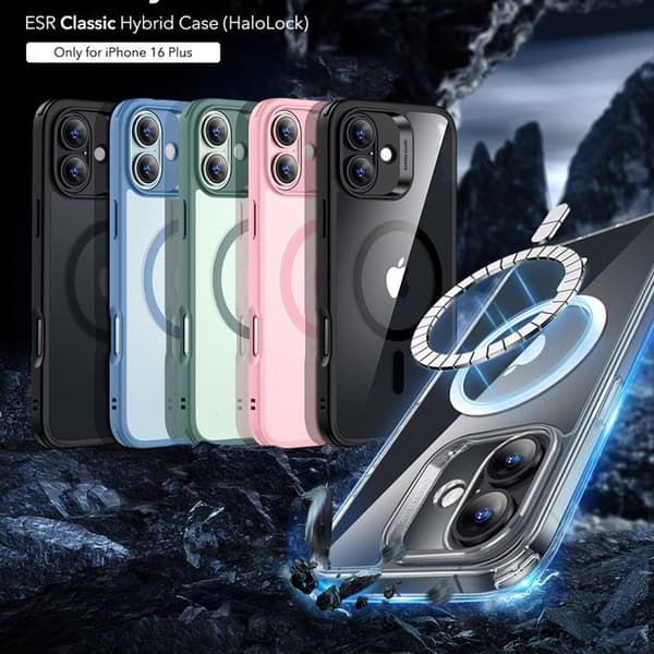Coque pour iPhone 16 Plus - ESR Classic Hybrid HaloLock - Transparent
