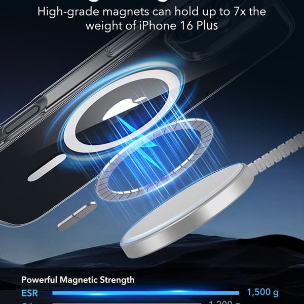 Coque pour iPhone 16 Plus - ESR Classic Hybrid HaloLock - Transparent