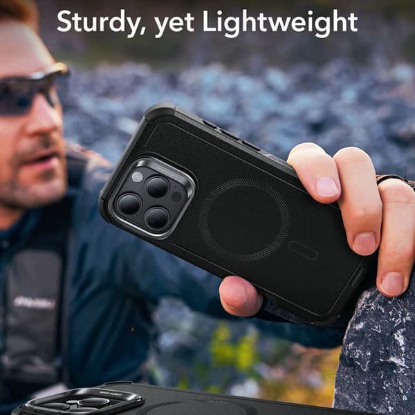 Coque för iPhone 16 Pro - ESR Cyber Armor Kickstand - Svart