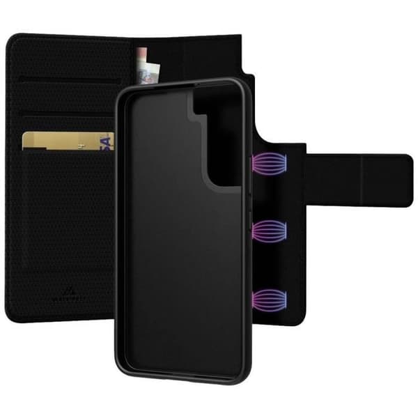 Plånboksetui - BLACKROCK - Samsung Galaxy S22 - Svart - Hållbart skal - Magnetstängning