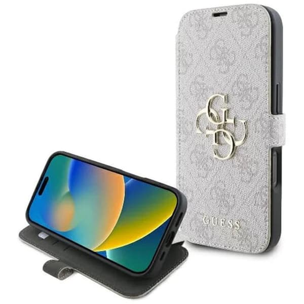 Coque för iPhone 16 Pro Max - Guess Book 4G (GUBKP16X4GMGPI) - Rosa