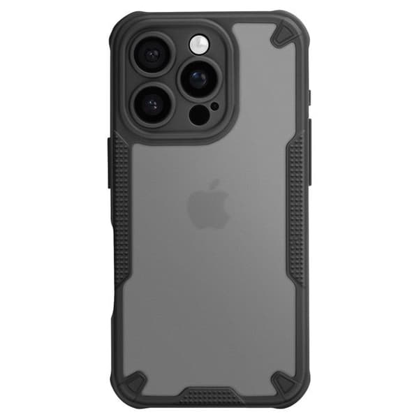 Stötsäker Coque för iPhone 16 Pro Förstärkta Hörn Matt Antikrack Svart