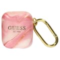 Miniatyrbild 2 av 4: Guess Marble Pattern Halvstyv Silikon AirPods Fodral - Rosa