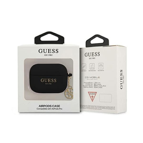 Telefonfodral - Guess phone bumper - FEA3SILRE - GUAPLSC4EK Silikonfodral för AirPods Pro Black