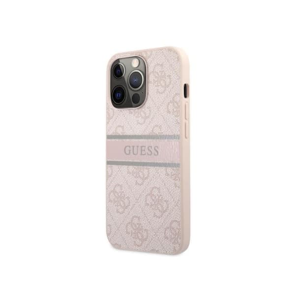 Fodral till Apple iPhone 13 Pro PU 4G Stripe Guess Pink