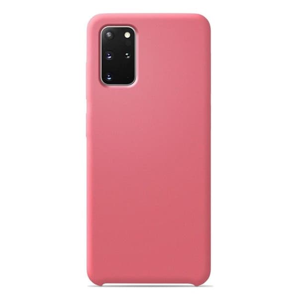 Vanligt Soft Touch Pink silikonfodral som är kompatibelt med Samsung Galaxy S20 Plus