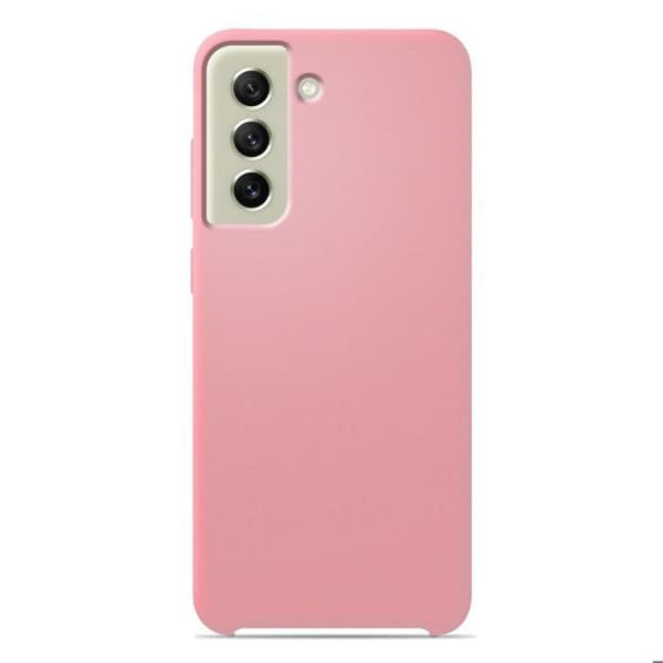 Vanligt Soft Touch Pink silikonfodral som är kompatibelt med Samsung Galaxy S21 FE