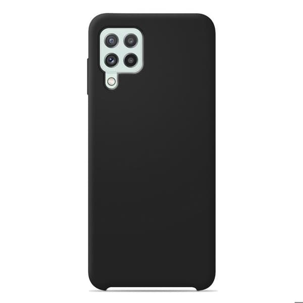 Vanligt Soft Touch Svart silikonfodral som är kompatibelt med Samsung Galaxy A22 4G