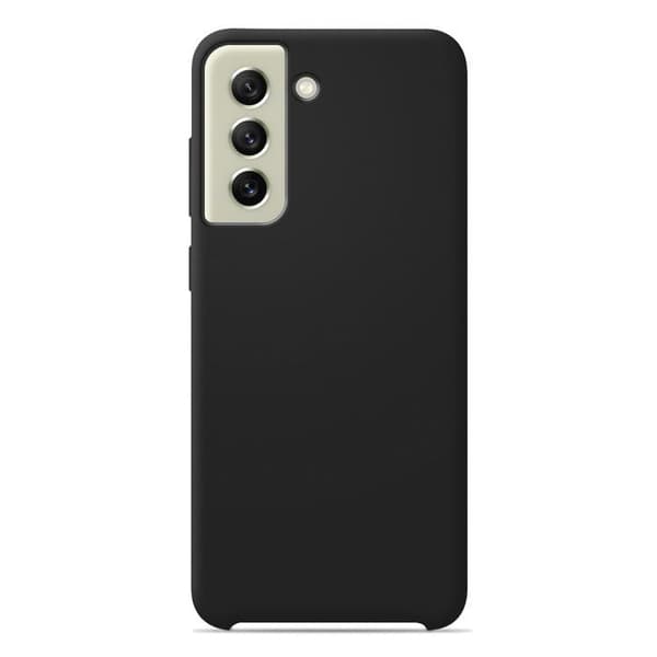 Vanligt Soft Touch Svart silikonfodral som är kompatibelt med Samsung Galaxy S21 FE