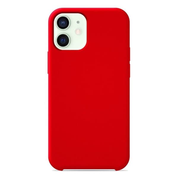 Vanligt Soft Touch Red silikonfodral som är kompatibelt med iPhone 12 Mini