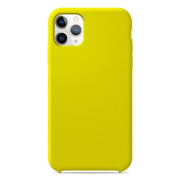 Vanligt Soft Touch Yellow silikonfodral som är kompatibelt med iPhone 11 Pro Max