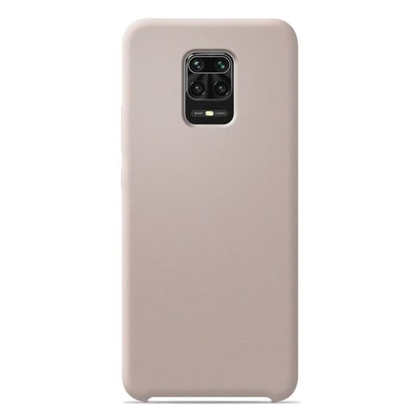 Plain Soft Touch rosa sand silikonfodral som är kompatibelt med Xiaomi Redmi Note 9 Pro
