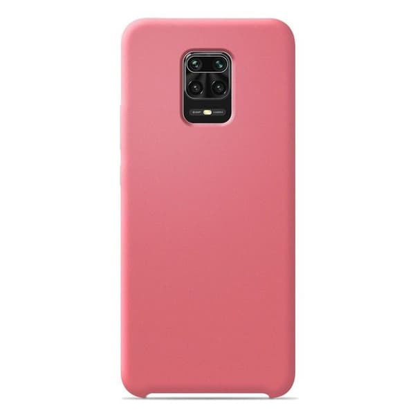 Vanligt Soft Touch Pink silikonfodral som är kompatibelt med Xiaomi Redmi Note 9 Pro