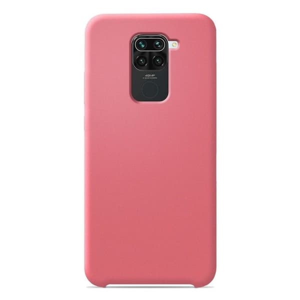 Vanligt Soft Touch Pink silikonfodral som är kompatibelt med Xiaomi Redmi Note 9