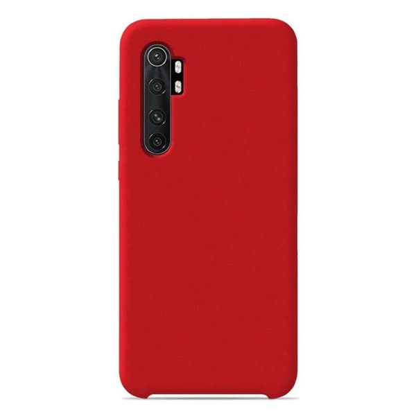 Vanligt Soft Touch Red silikonfodral som är kompatibelt med Xiaomi Mi Note 10 Lite