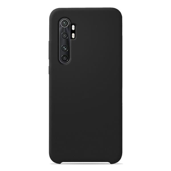 Vanligt Soft Touch Svart silikonfodral som är kompatibelt med Xiaomi Mi Note 10 Lite