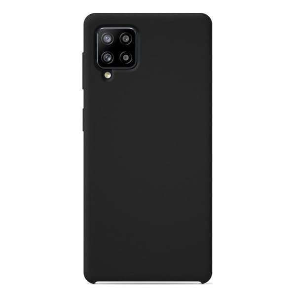 Vanligt Soft Touch Svart silikonfodral som är kompatibelt med Samsung Galaxy A42 5G