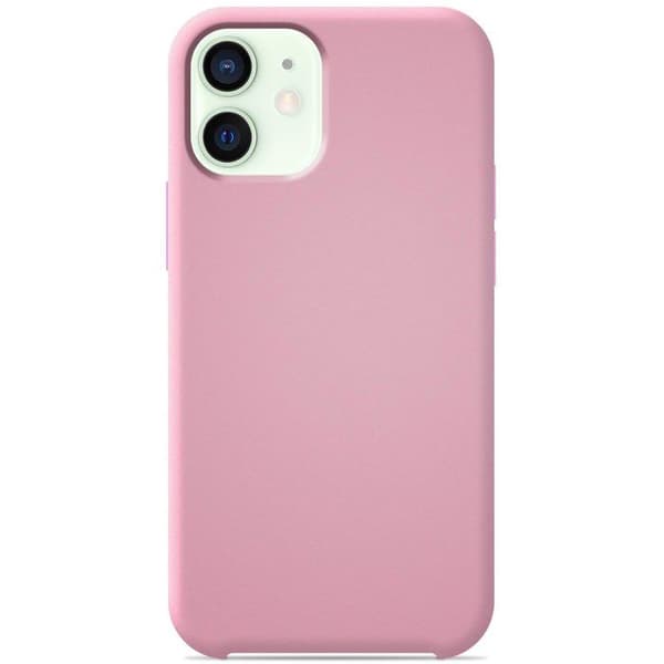 Vanligt Soft Touch Pink silikonfodral som är kompatibelt med iPhone 12