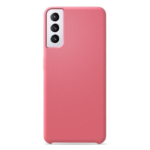Vanligt Soft Touch Pink silikonfodral som är kompatibelt med Samsung Galaxy S21 Plus