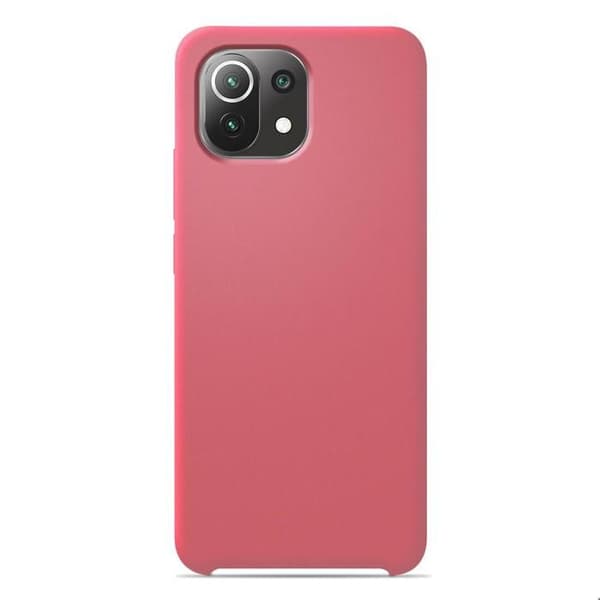 Vanligt Soft Touch Pink silikonfodral som är kompatibelt med Xiaomi Mi 11 Lite