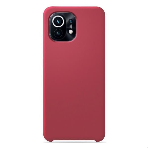 Vanligt Soft Touch Red silikonfodral som är kompatibelt med Xiaomi Mi 11