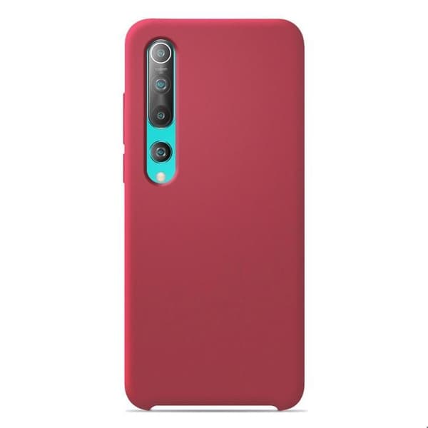 Vanligt Soft Touch Red silikonfodral som är kompatibelt med Xiaomi Mi 10 Mi 10 Pro