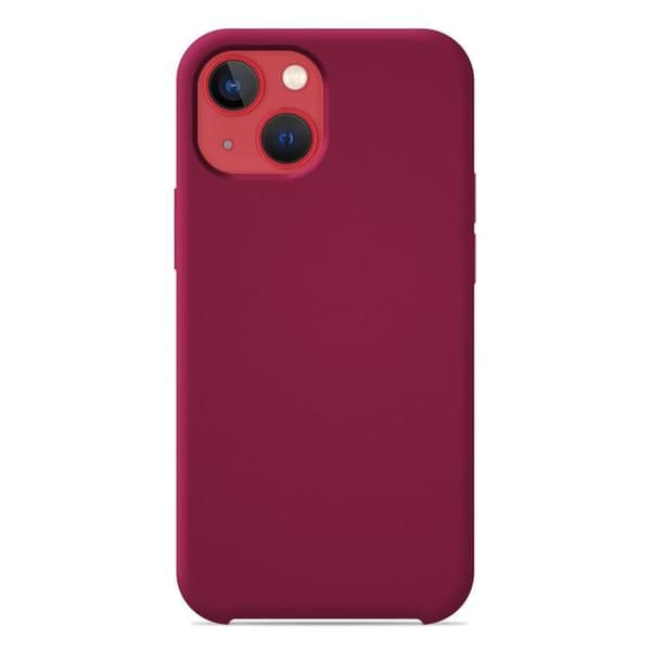 Vanligt Soft Touch Red silikonfodral som är kompatibelt med iPhone 13