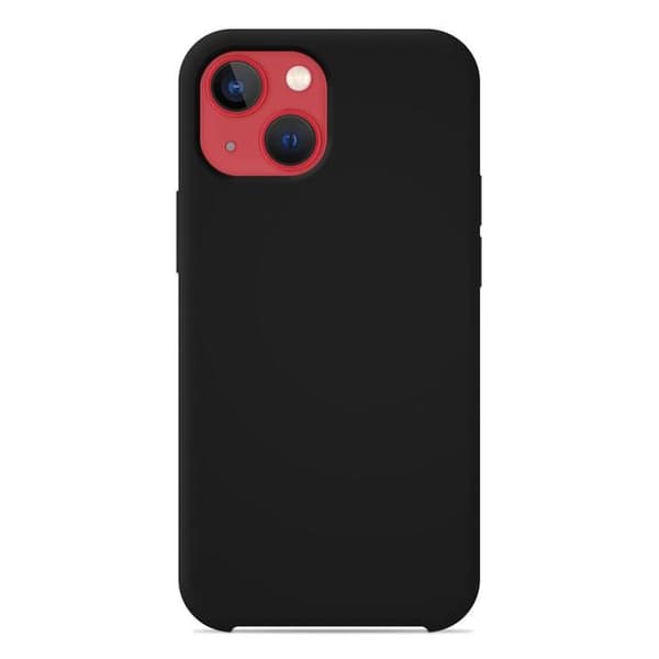 Vanligt Soft Touch Svart silikonfodral som är kompatibelt med iPhone 13
