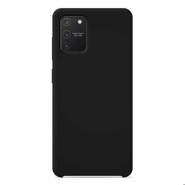 Vanligt Soft Touch Svart silikonfodral som är kompatibelt med Samsung Galaxy S10 Lite