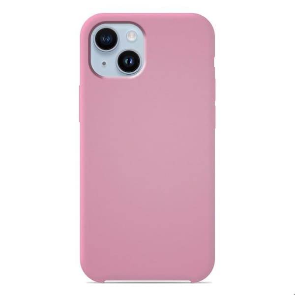 Vanligt Soft Touch Pink silikonfodral som är kompatibelt med iPhone 14 Max